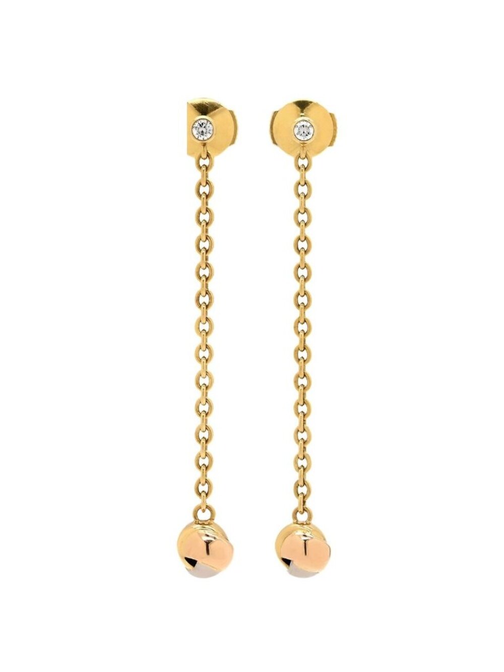 Cartier Earrings Baby Trinity Diamond White Gold Yellow Pink Drop Swing